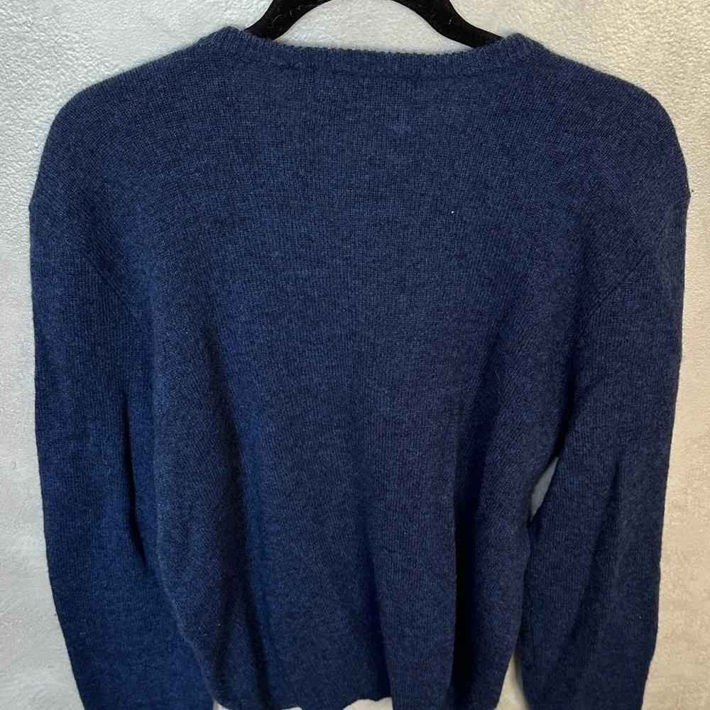 Polo Ralph Lauren Men's Deep Blue V-Neck Sweater lambswool,  sz large